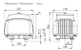 Компрессор AirMac DB-40 производительностью 40 л/мин при давлении 130 мБар.